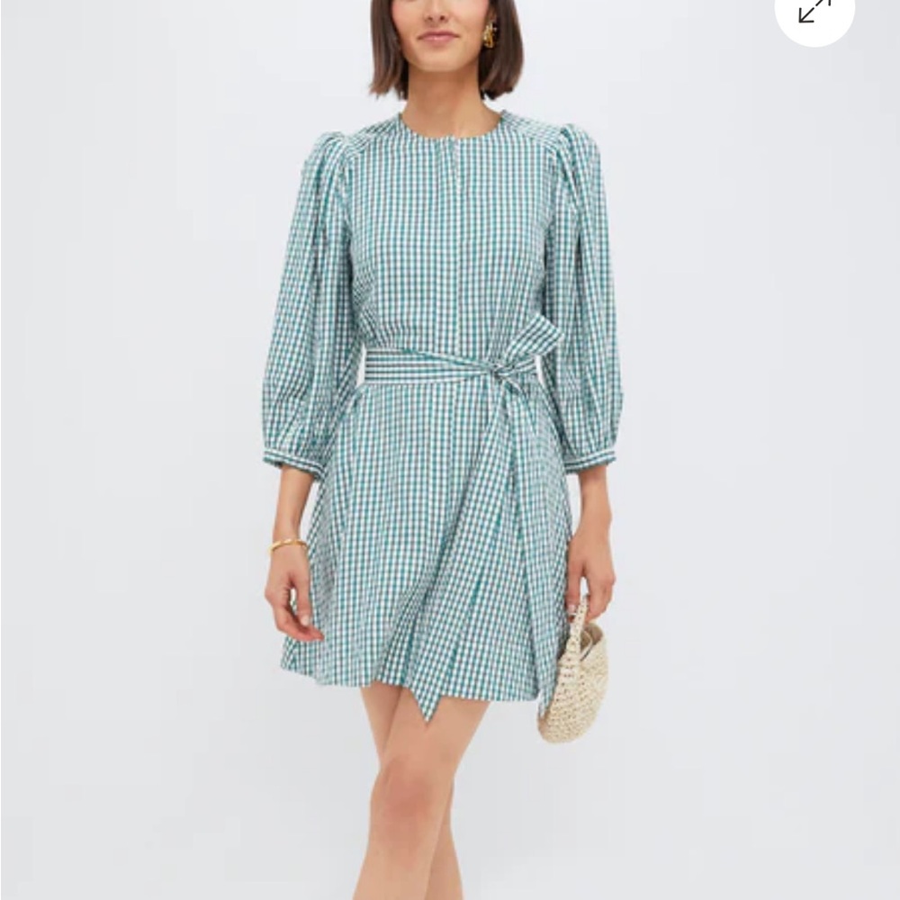 NWT Pomander Place Green Gingham Seersucker Cordelia Dress
